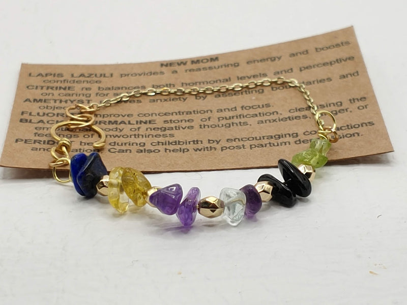 New Moms Crystal Chain Bracelet Front