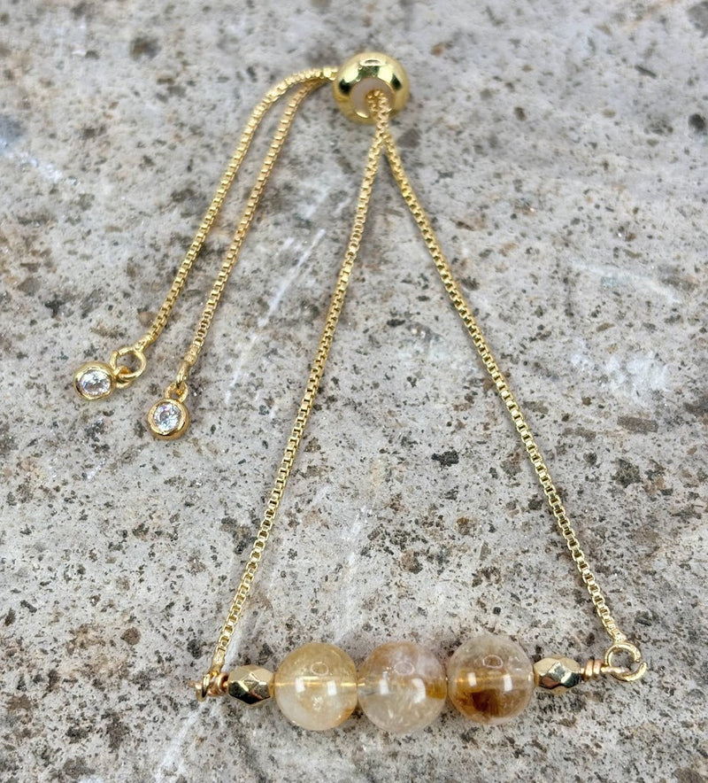 November Birthstone with Citrine Crystal with Adjustable Slider Zoom Out