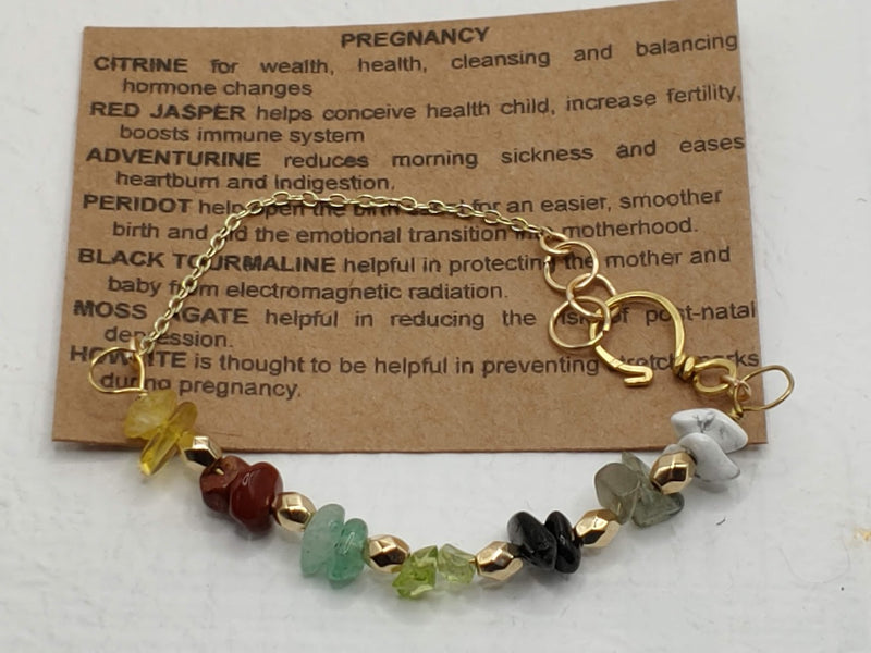 Pregnancy Crystal Chain Bracelet Front