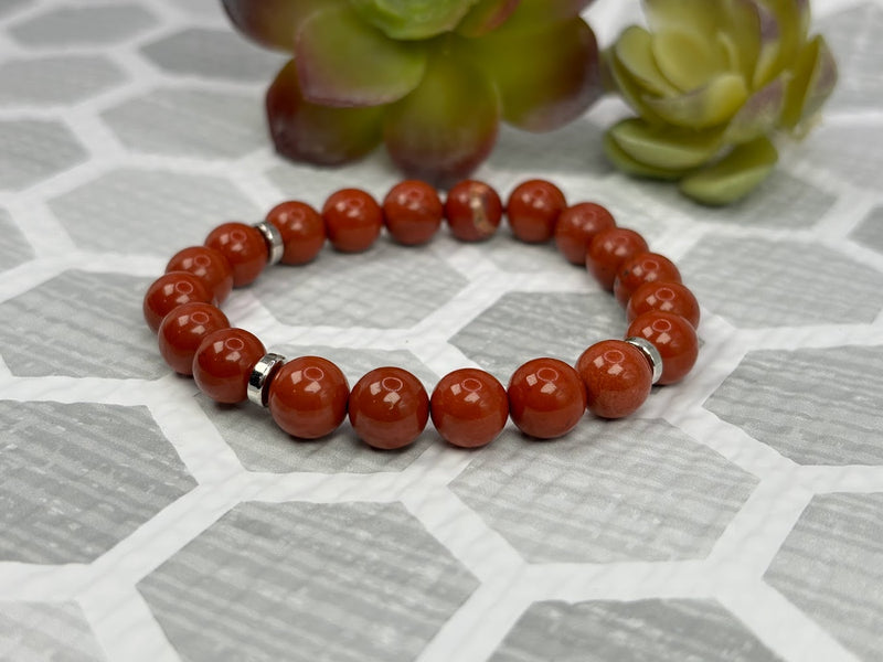 Red Jasper Crystal Bracelet Handmade Right