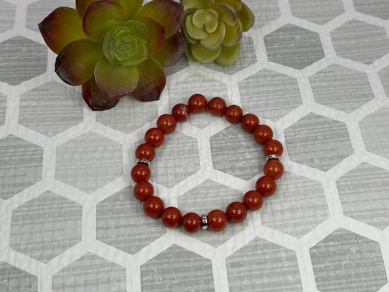 Red Jasper Crystal Bracelet Handmade Top