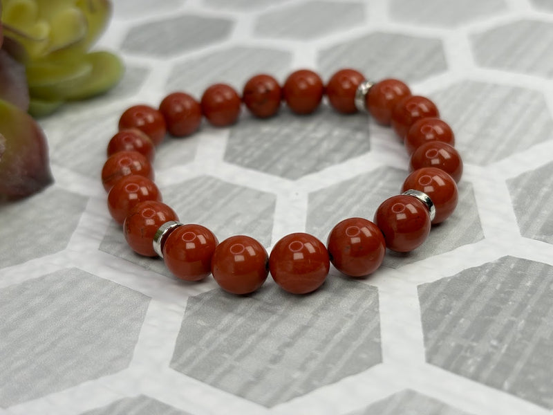 Red Jasper Crystal Bracelet Handmade Left