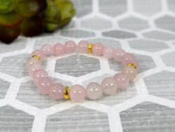 Rose Quartz Crystal Bracelet Handmade 