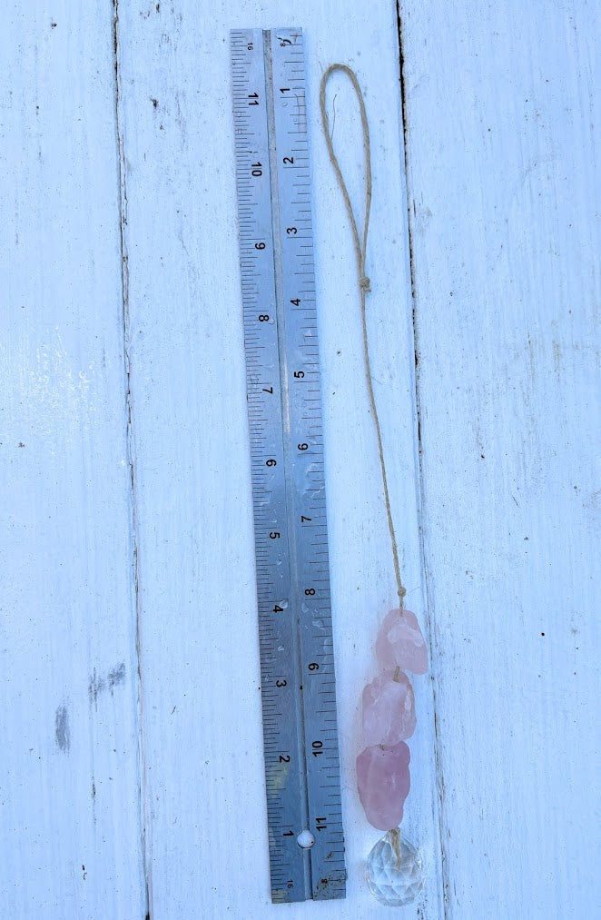 Rose Quartz Crystal Suncatcher