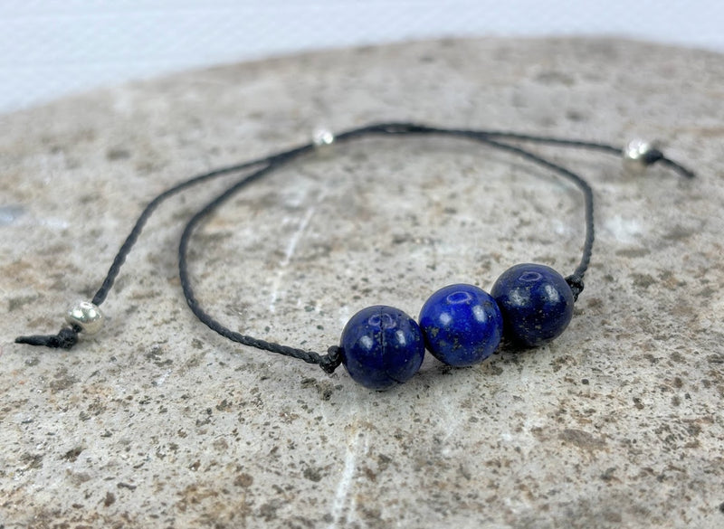 September Birthstone Adjustable Bracelet with Wax Cord Right