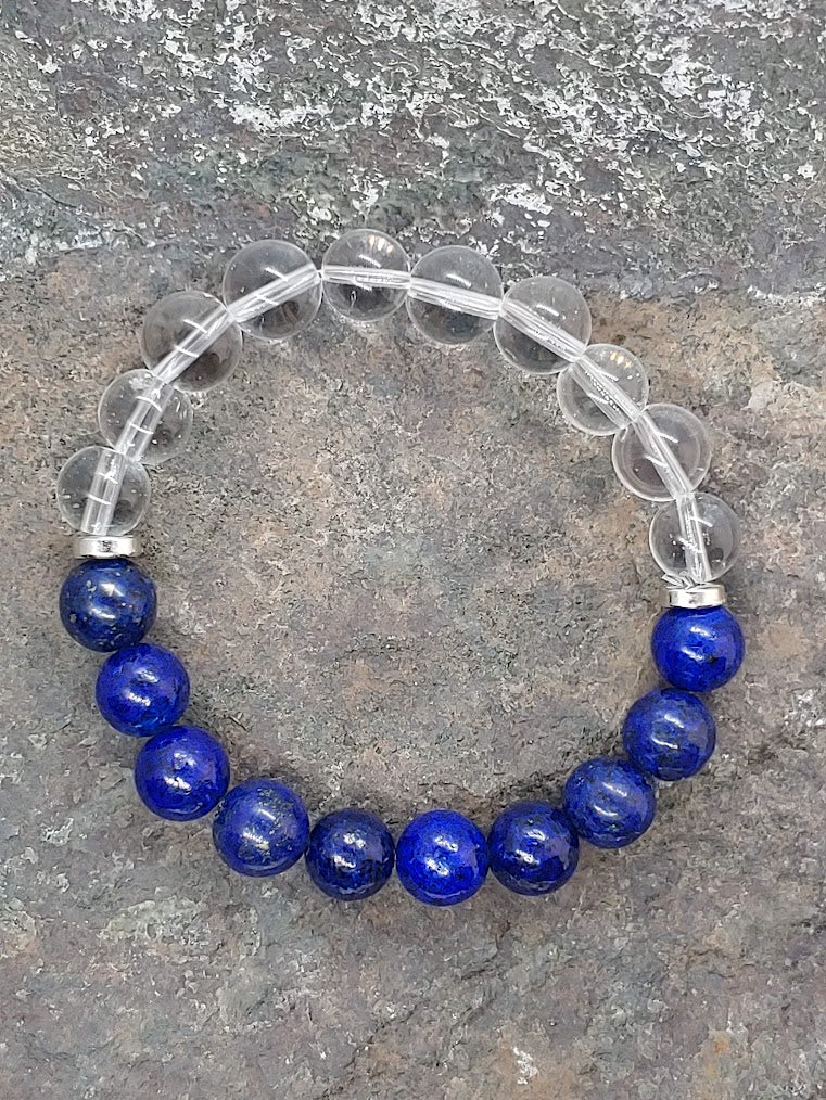 September Birthstone Bracelet with clear quartz Top