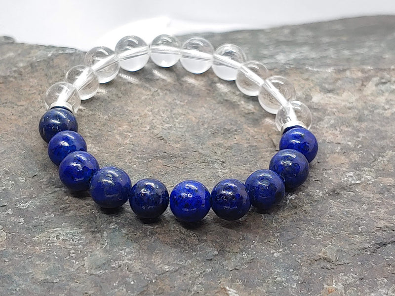 September Birthstone Bracelet with Clear Quartz Front