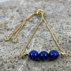 September Adjustable Bracelet with Lapis Lazuli