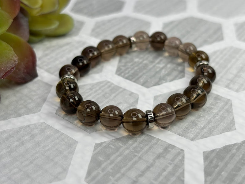 Smoky Quartz Crystal Bracelet Handmade Left