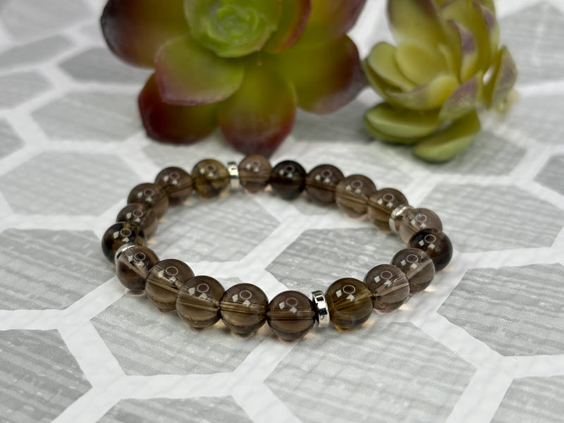 Smoky Quartz Crystal Bracelet Handmade Right