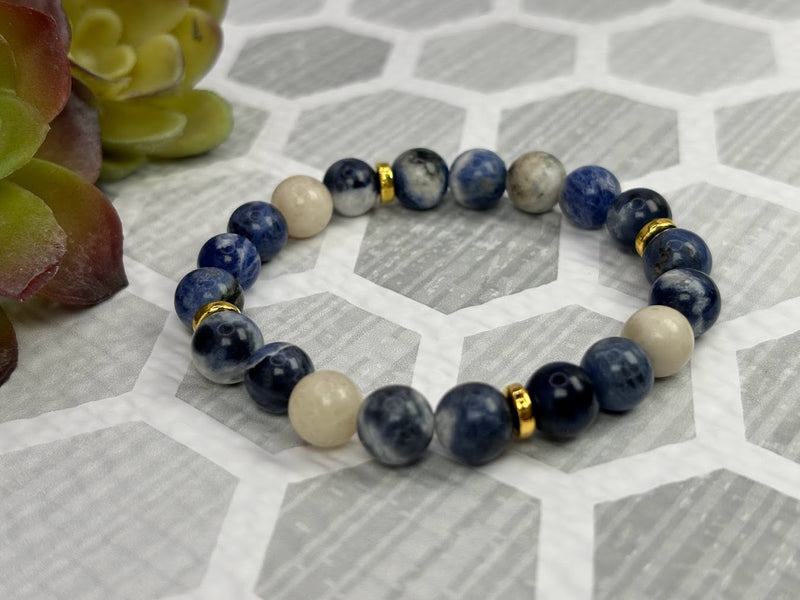 Sodalite Crystal Bracelet Handmade Left