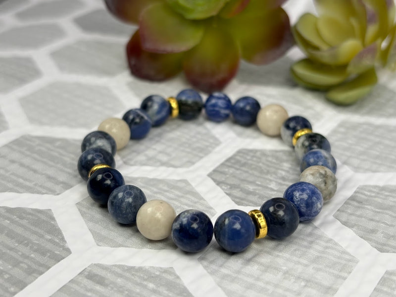 Sodalite Crystal Bracelet Handmade Right