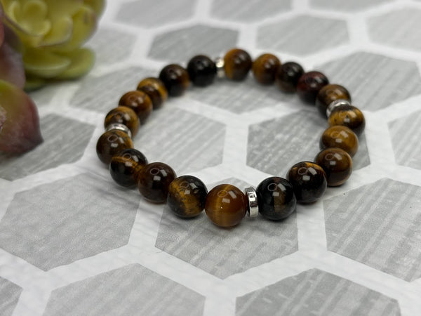 Tiger's Eye Crystal Bracelet Handmade Left