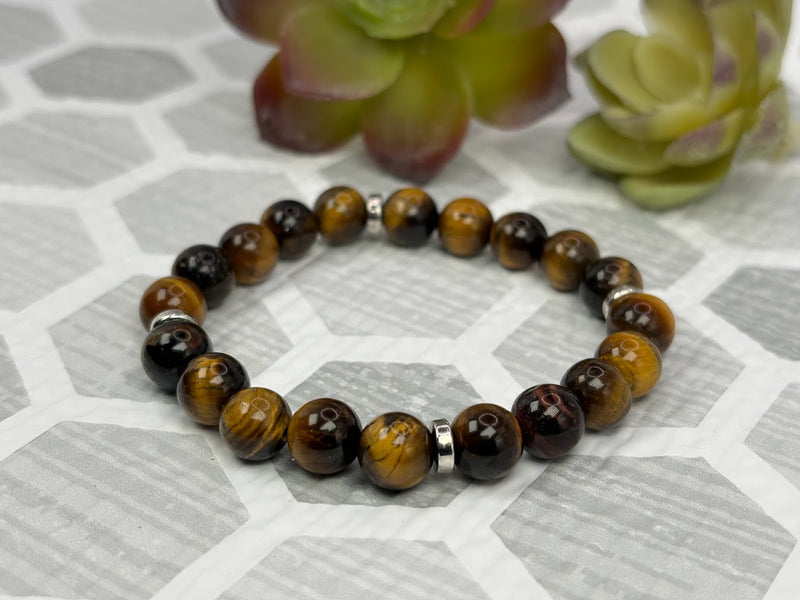 Tiger's Eye Crystal Bracelet Handmade Right