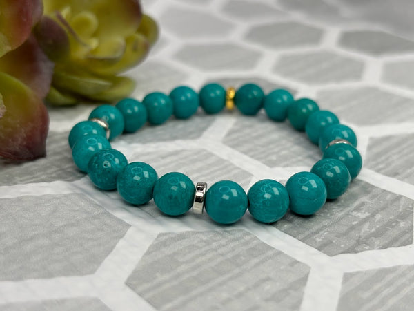 Turquoise Crystal Bracelet Handmade Left