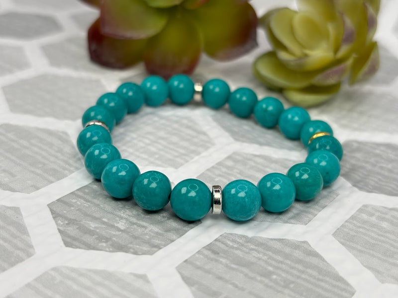 Turquoise Crystal Bracelet Handmade Right