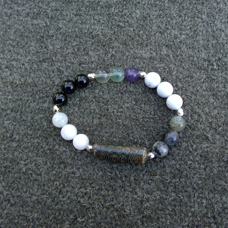 Stress healing bracelet Anxiety Healing Bracelet with Tibetan Dzi Bead Top