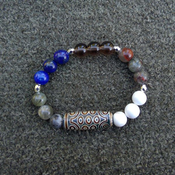 bad dreams healing bracelet Insomnia with Tibetan Dzi Charm  Top