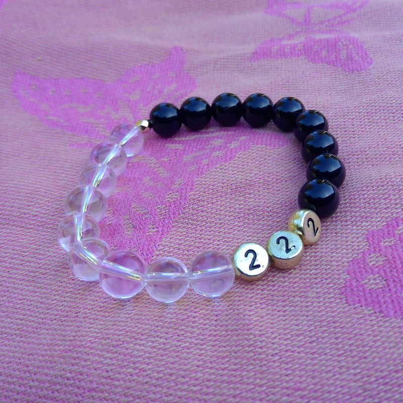 Angel Number 222 Crystal Bracelet Right