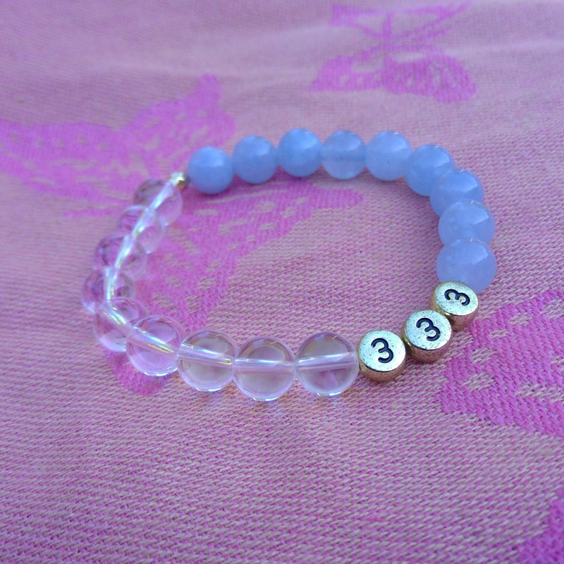 Angel Number 333 Crystal Bracelet Right