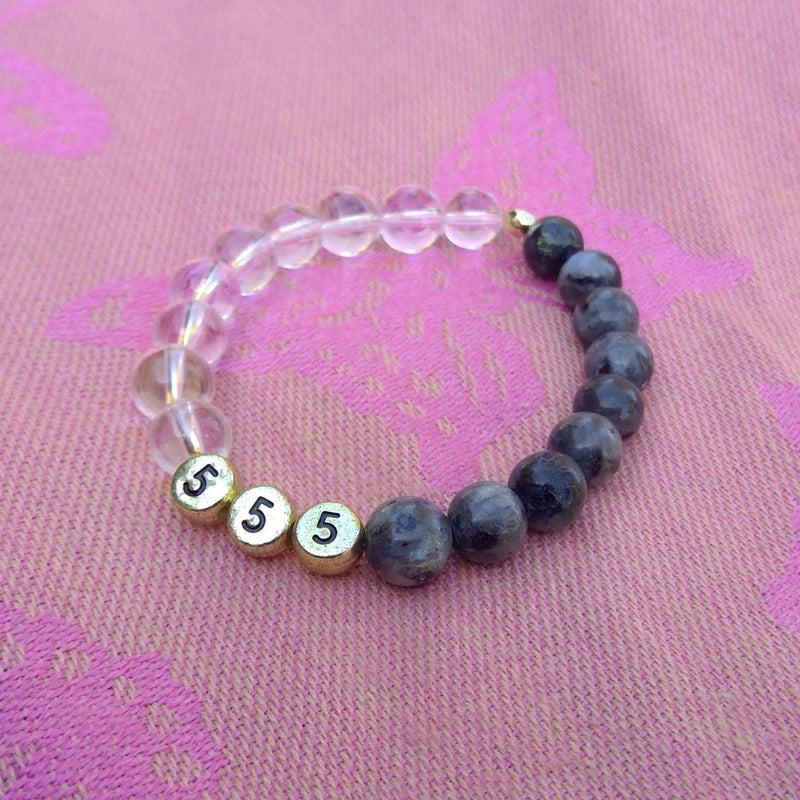 Angel Number 555 Crystal Bracelet Left