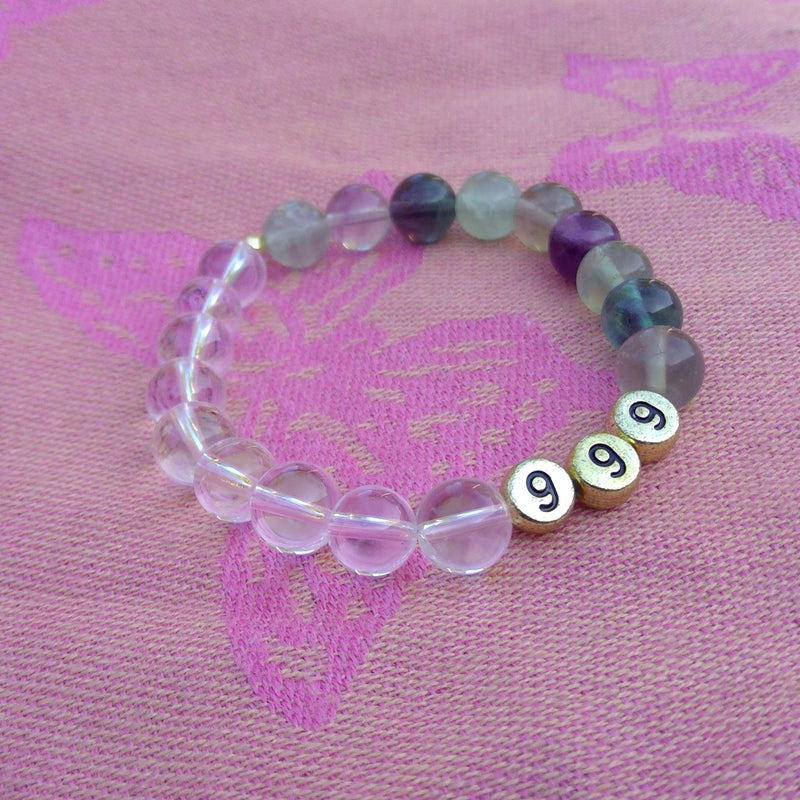 Angel Number 999 Crystal Bracelet Right