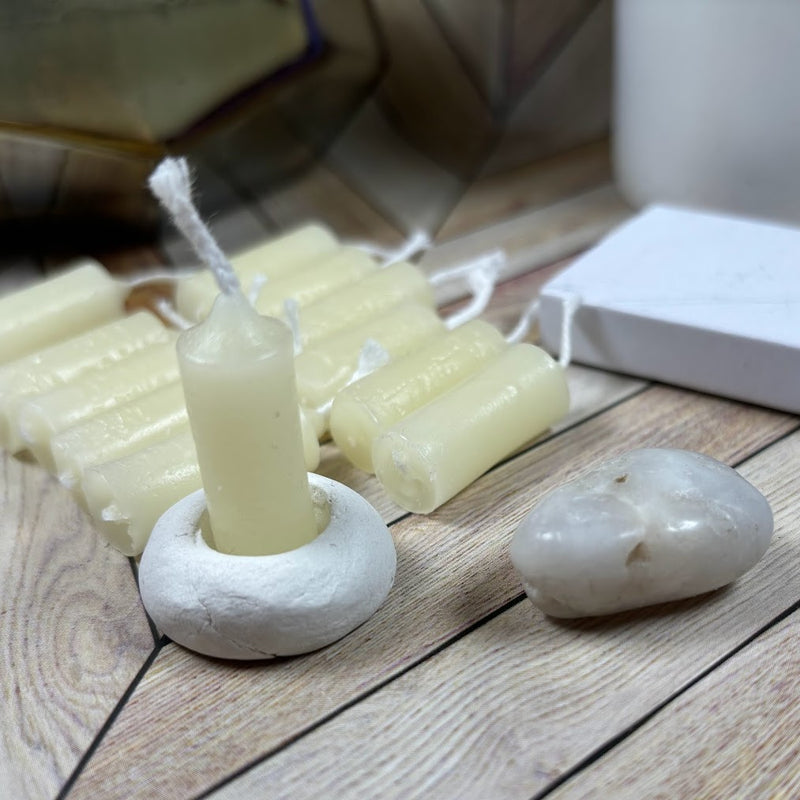 15-Minute Candle Meditation with White Quartz Unlit