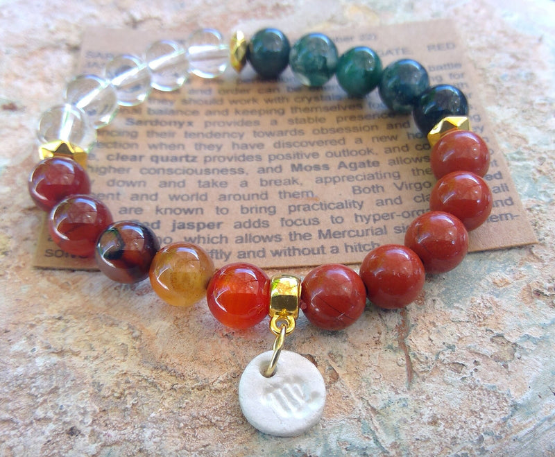 Virgo Crystal Bracelet with Zodiac Sign Charm