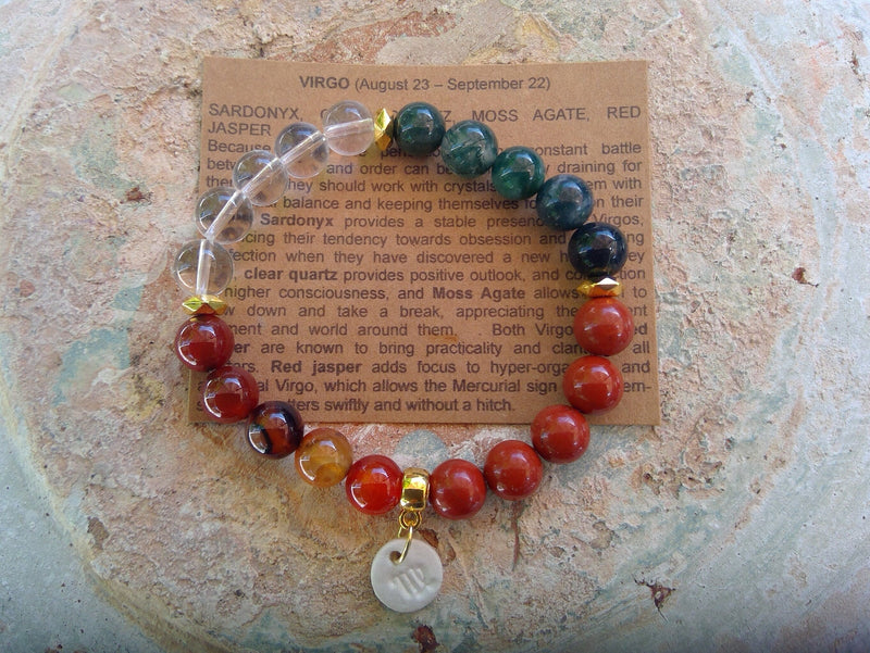 Virgo Crystal Bracelet with Zodiac Sign Charm